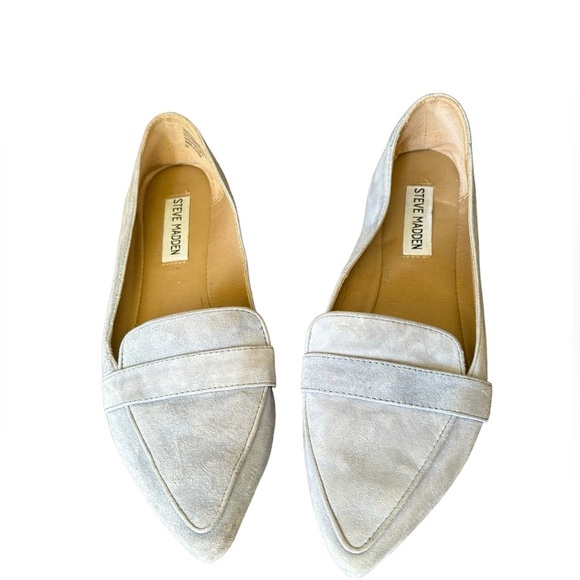 STEVE MADDEN Womens Light Blue pointed leather loafers - Picture 4 of 6